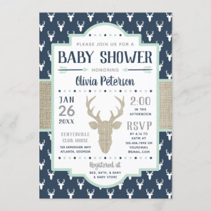 Invitation de baby shower de région boisée,