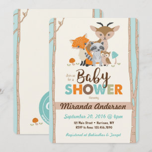 Invitation de baby shower de région boisée