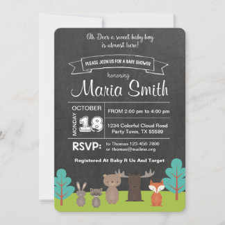Invitation de baby shower de région boisée