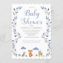 Invitation de baby shower de région boisée