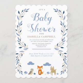 Invitation de baby shower de région boisée