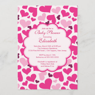 Invitation de baby shower de ressort de coeur