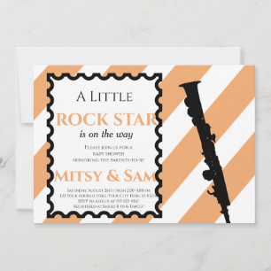 Invitation de Baby shower de roche jaune Rock a By