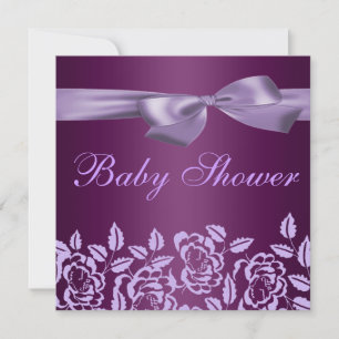 Invitation de baby shower de rose de pourpre