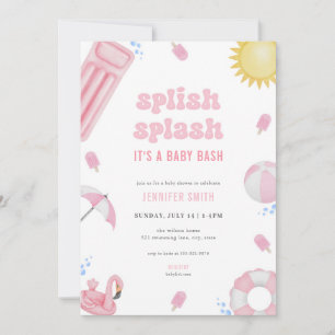 Invitation de Baby shower de roussissement rose ét