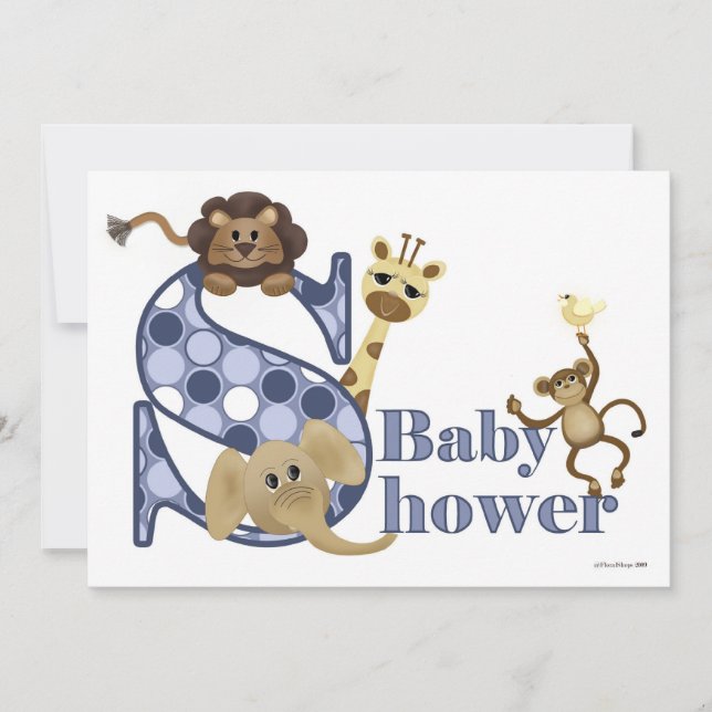 Invitation de baby shower de safari (Devant)