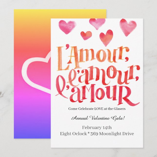 Invitation de Baby shower de Saint Valentin (Devant / Derrière)