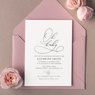 invitation de baby shower de script simple
