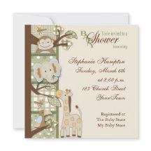 Invitation de baby shower de singe de Quited