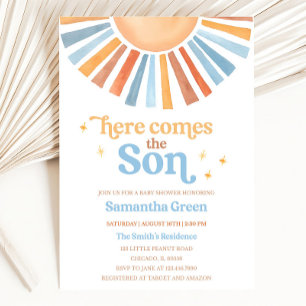 Invitation de Baby shower de soleil modifiable