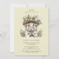 Invitation de Baby shower de souris de forêt encha