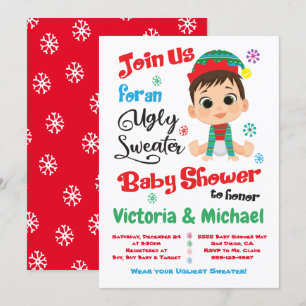Invitation de Baby shower de sucre laid