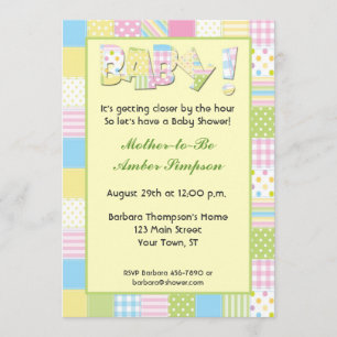 Invitation de Baby shower de surface composée Patc