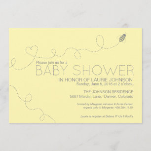 Invitation de baby shower de thème d'abeille