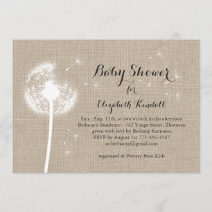 Invitation de baby shower de toile de jute de