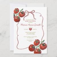 Invitation de Baby shower de tomate tirée à la mai