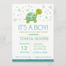 Invitation de baby shower de tortue de triangle