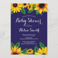 Invitation de baby shower de tournesols de bleu