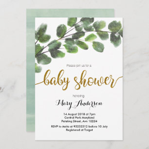 Invitation de baby shower de verdure de garçon