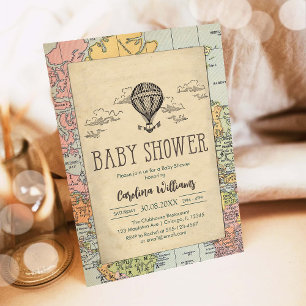 Invitation de baby shower de voyage Classique Mond