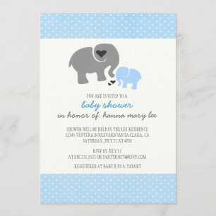 Invitation de baby shower d'éléphant