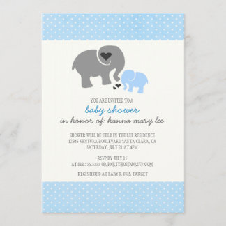 Invitation de baby shower d'éléphant