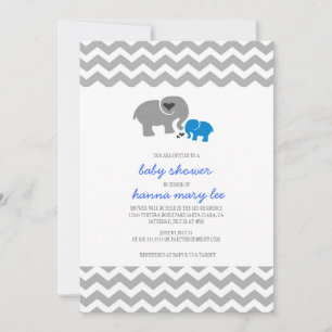 Invitation de baby shower d'éléphant