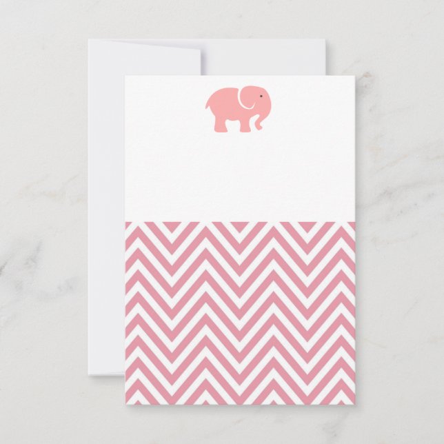 Invitation de baby shower d'éléphant de fille (Devant)