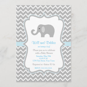 Invitation de baby shower d'éléphant pour des