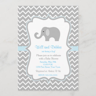 Invitation de baby shower d'éléphant pour des