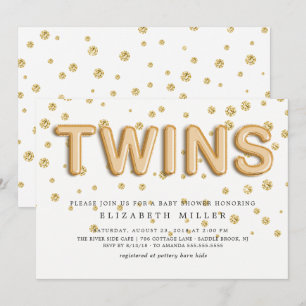 Invitation de Baby shower des Ballons à huile d'or