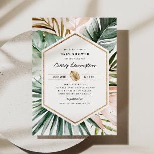 Invitation de Baby shower des tropiques luxuriante