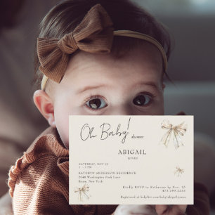 Invitation de Baby shower des vaches neutres