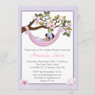 Invitation de baby shower d'hamac - Afro-américain