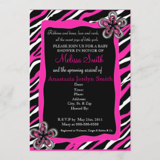 Invitation de Baby shower d'impression Zebra - Ros