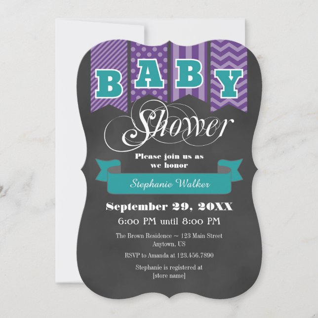 Invitation de Baby shower d'indicateur de tableau  (Devant)
