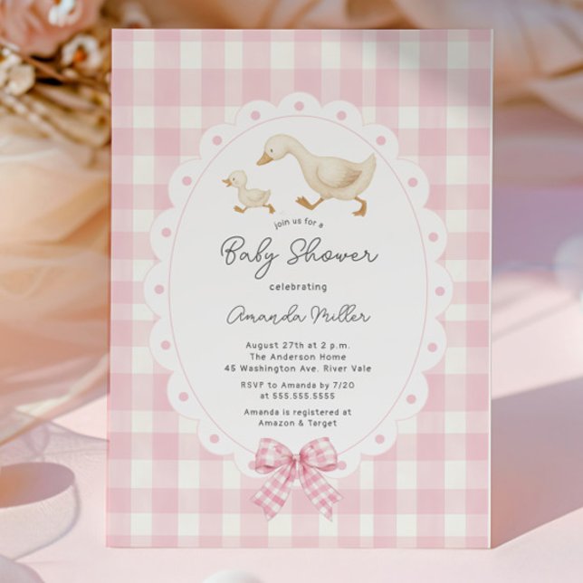 Invitation de Baby shower d'oie joueuse (Créateur téléchargé)