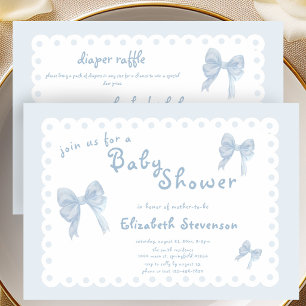 Invitation de Baby Shower Double Face avec Rubans