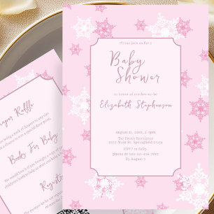 Invitation de Baby Shower Double Face Flocon de Ne