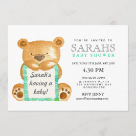 Invitation de baby shower d'ours de nounours