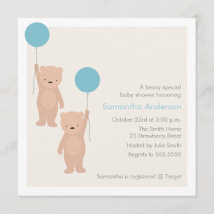 Invitation de baby shower d'ours de nounours -