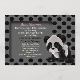 Invitation de baby shower d'ours panda de bébé