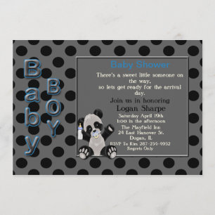 Invitation de baby shower d'ours panda de Boyl de