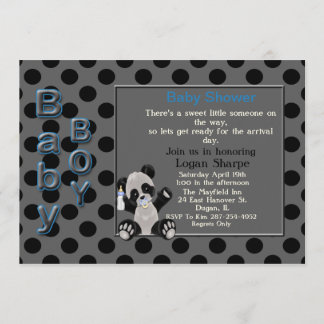 Invitation de baby shower d'ours panda de Boyl de