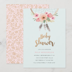 Invitation de Baby shower Dream Catcher