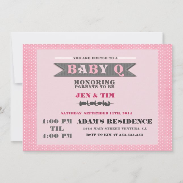 Invitation de baby shower du bébé Q (Devant)