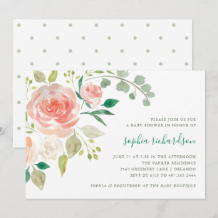 Invitation de baby shower du bouquet de pêche