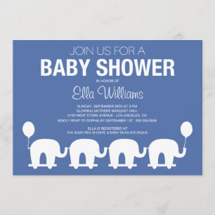 INVITATION DE BABY SHOWER DU CIRQUE %PIPE% DE BLEU