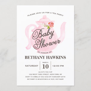 Invitation de baby shower du thé de bébé