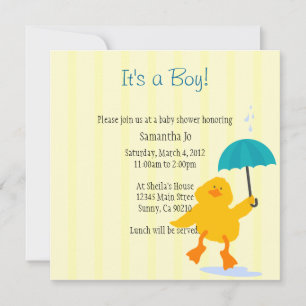 Invitation de Baby shower Duckie